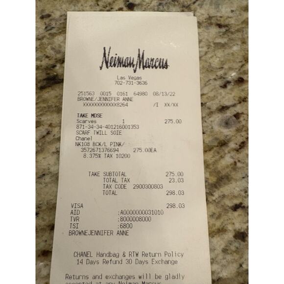 CHANEL Camellia Motif Reversible Scarf Black Pink Luxury Bandana with Box - Picture 6 of 6